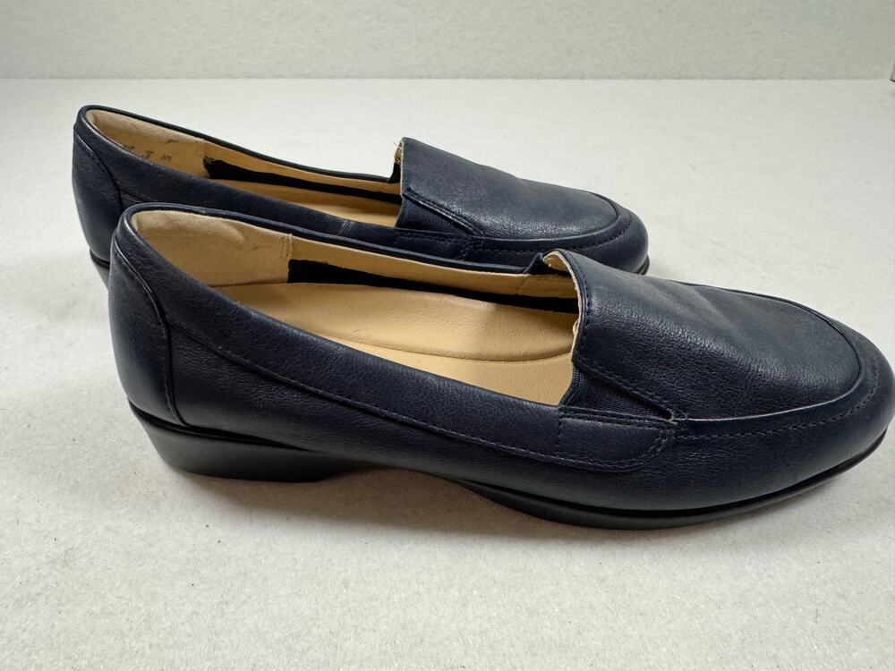 Hush Puppies New Women's Jennah Paradise Slip-On Leather Loafers Blue 8 EU39